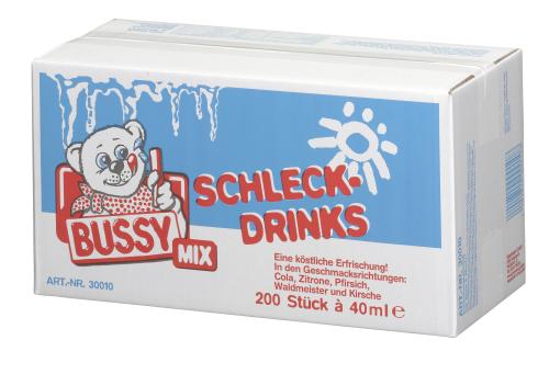 Bussy Mix Schleckdrinks Wassereis 1 Karton = 200 x 40ml